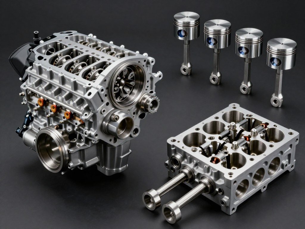 Long Block Engine with labeled components showing what's included Long Block Engine with labeled components showing what's included