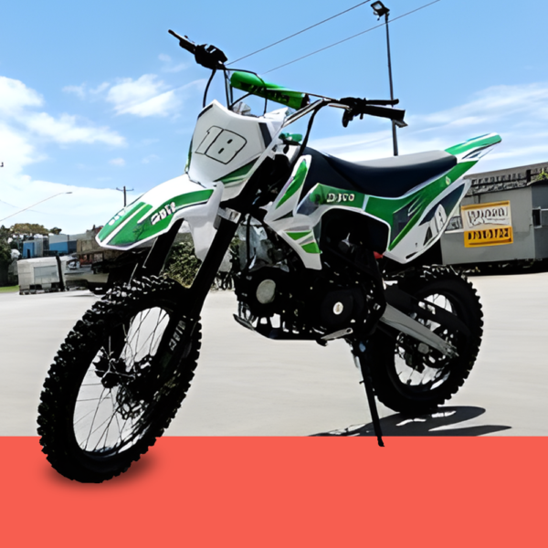 MJM 125cc Petrol Powered 4-Stroke E-Start Kids Dirt Bike - Green