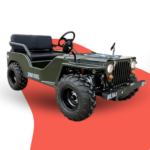 MJM 150cc Petrol-Powered Mini Willy Jeep Replica for Kids and Adults - Green