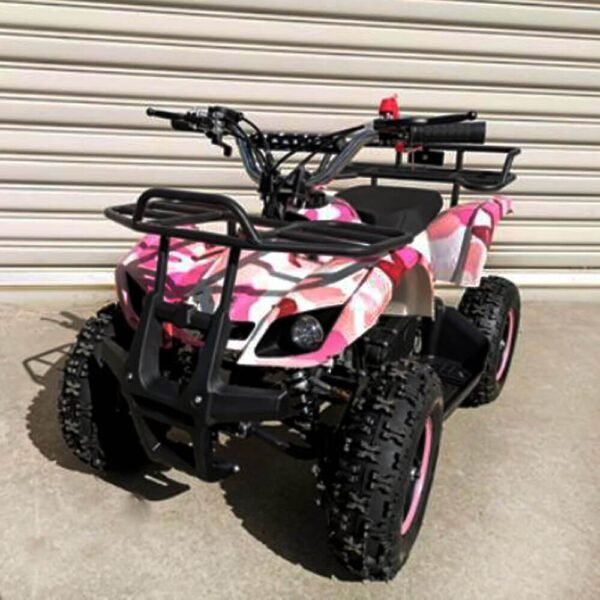 MJM 49cc Petrol Powered 2-Stroke Farm Kids ATV Quad Bike - Pink