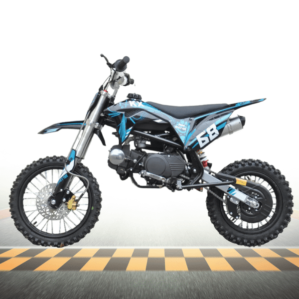 Motoworks 125cc Petrol Powered 4-Stroke 4-Speed Manual Kids Dirt Bike X - Blue