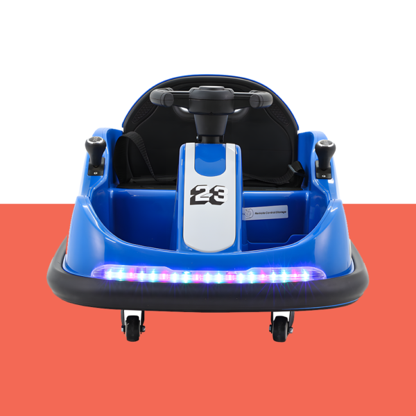 Rigo 6v 360-Degree Rotation Spin Kids Electric Bumper Kart with Remote - Blue